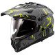 Casque moto LS2 PIONEER II MX702 CRAZY Noir mat/Gris/Jaune
