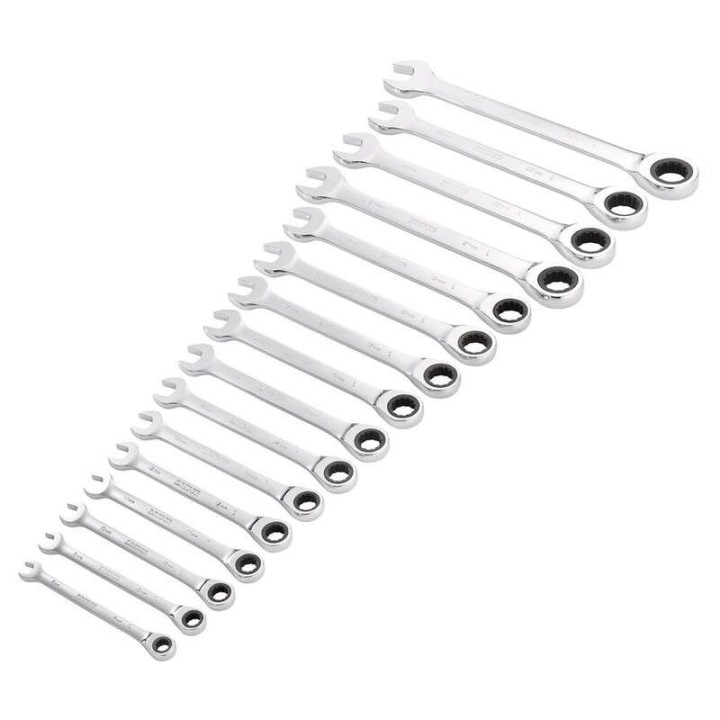 Set of 16 DRAPER HI-TORQ ratcheting combination wrenches