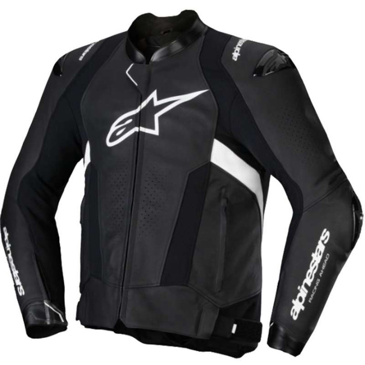 Alpinestars MISSILE V3 Leather Motorcycle Jacket Black/White