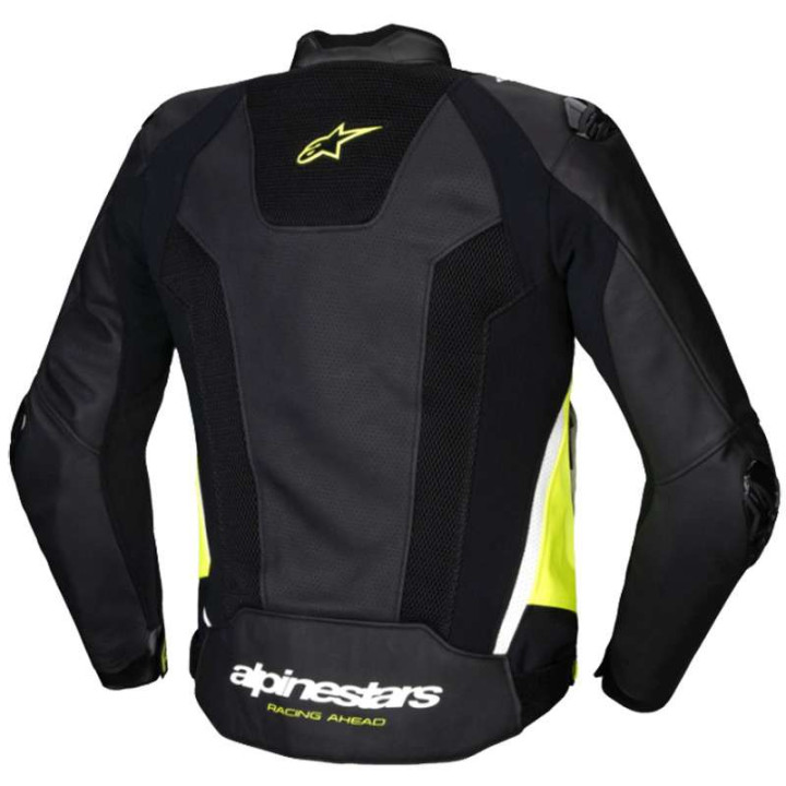 Leather motorcycle jacket Alpinestars MISSILE V3 AIRFLOW Black/Yellow