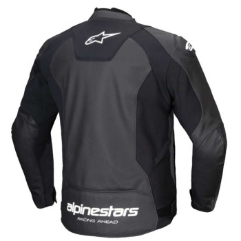 Blouson moto cuir Alpinestars FASTER V3 Noir/Blanc Blouson moto cuir Alpinestars FASTER V3 Noir/Blanc