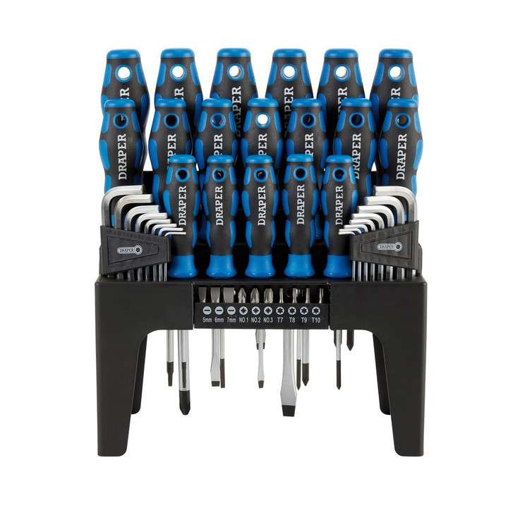 DRAPER soft-grip screwdriver, hexagonal wrench and bit set (44 pcs.) DRAPER soft-grip screwdriver, hexagonal wrench and bit set (44 pcs.)