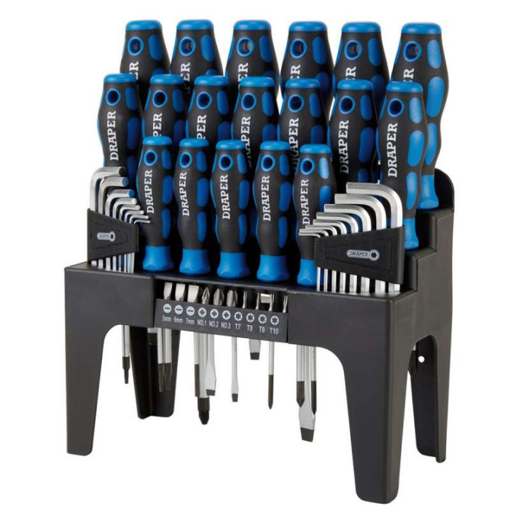 DRAPER soft-grip screwdriver, hexagonal wrench and bit set (44 pcs.)