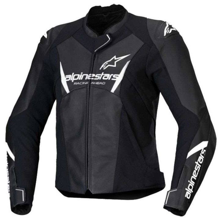 Alpinestars STELLA FASTER V3 Leather Motorcycle Jacket Black/White