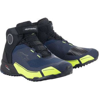 Baskets moto Alpinestars CR-X Drystar Noir/Bleu/Jaune