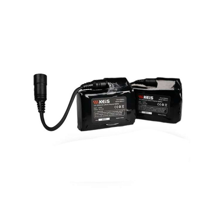 Lithium battery kit 2x2.6A + charger for KEIS heated gloves Lithium battery kit 2x2.6A + charger for KEIS heated gloves