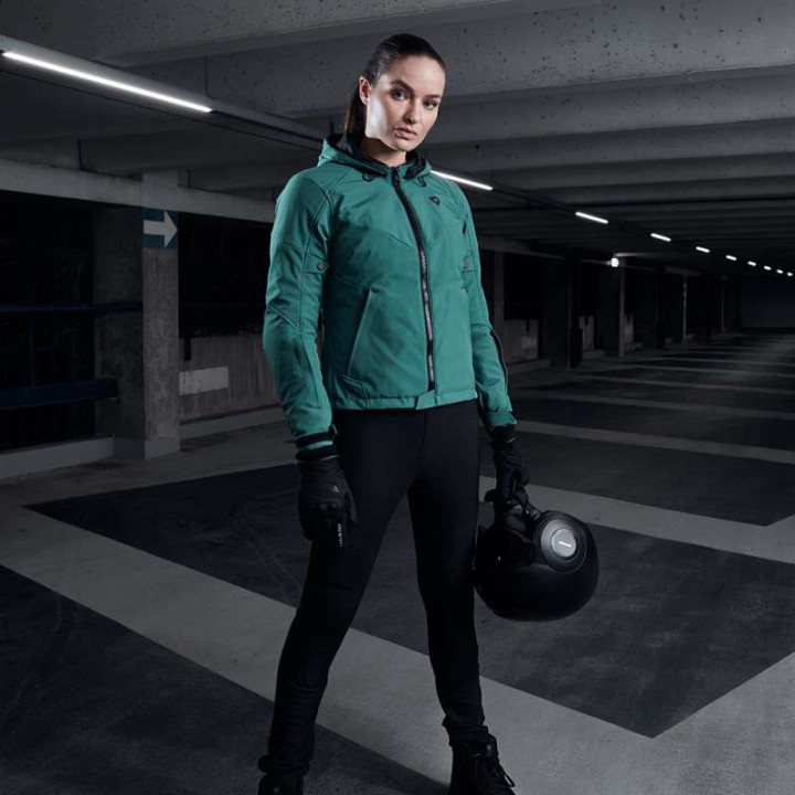 Women's motorcycle jacket Rev'it AFTERBURN H2O LADIES GREEN