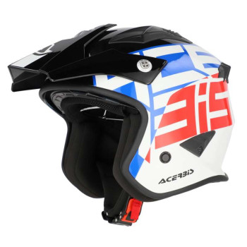 Casque moto jet Acerbis ARIA 22.06 GRAPHIC BLANC/BLEU/ROUGE