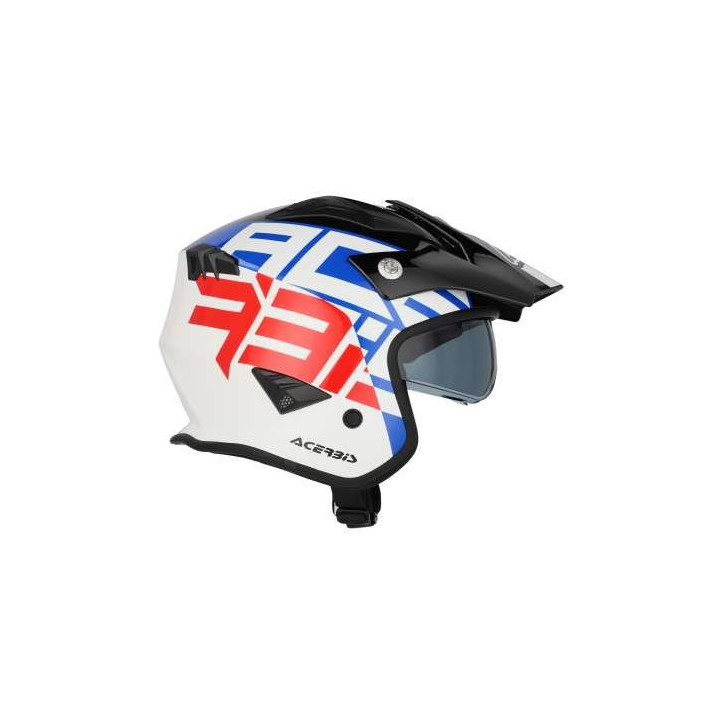 Casque moto jet Acerbis ARIA 22.06 GRAPHIC BLANC/BLEU/ROUGE