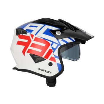 Casque moto jet Acerbis ARIA 22.06 GRAPHIC BLANC/BLEU/ROUGE