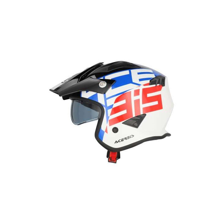 Casque moto jet Acerbis ARIA 22.06 GRAPHIC BLANC/BLEU/ROUGE
