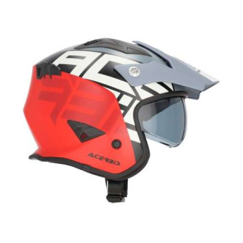 Casque moto jet Acerbis ARIA 22.06 GRAPHIC GRIS/ROUGE
