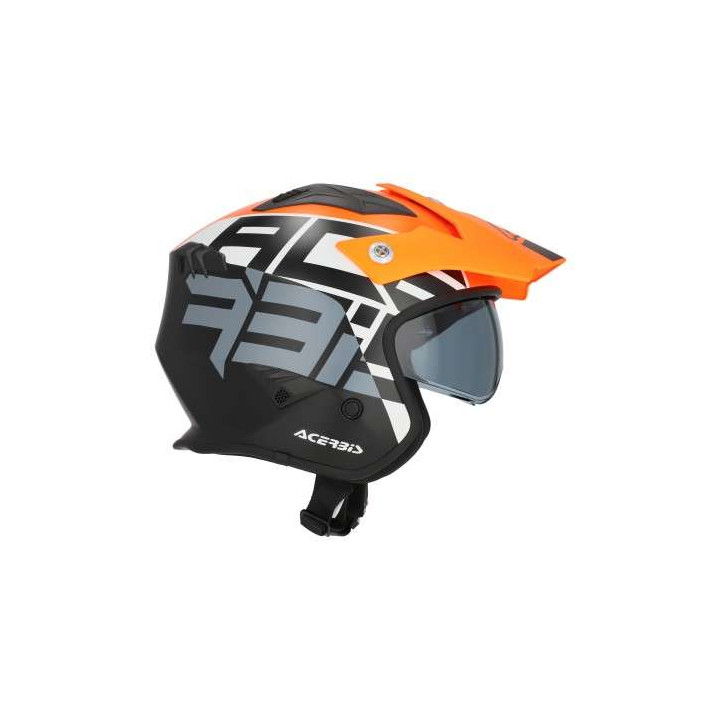 Casque moto jet Acerbis ARIA 22.06 GRAPHIC ORANGE/NOIR