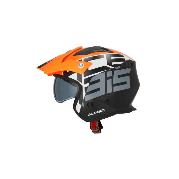 Casque moto jet Acerbis ARIA 22.06 GRAPHIC ORANGE/NOIR