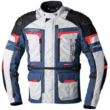 Veste moto femme RST ADVENTURE X SILVER/BLUE/RED