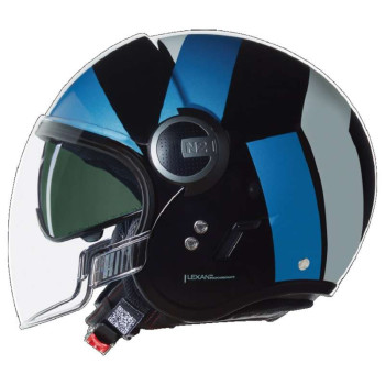 Nolan N21 VISOR TANGENTE jet motorcycle helmet Nero/Blu/Argento
