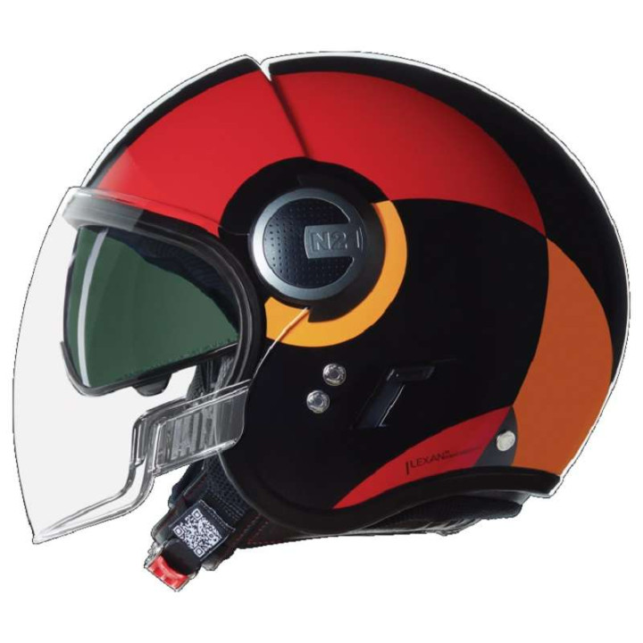 Casque moto jet Nolan N21 VISOR BICROMO Nero/Rosso/Arancione