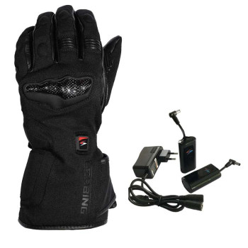 Gants moto chauffants Gerbing XTREME DEFENDER TEX + Kit 2 batteries/chargeur Gerbing 7V 2600 mAh