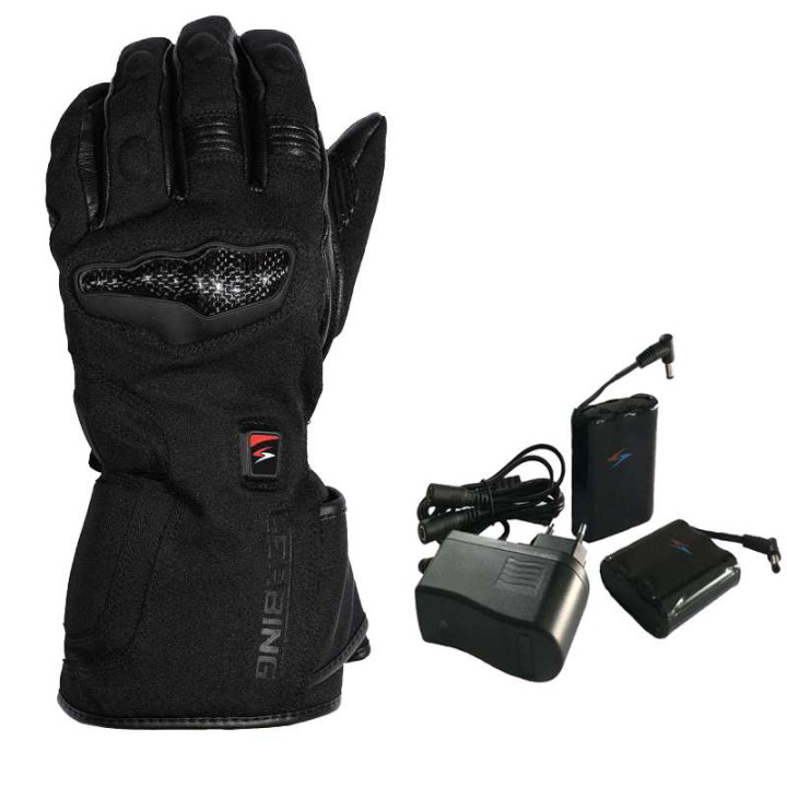 Gants moto chauffants Gerbing XTREME DEFENDER TEX + Kit 2 batteries/chargeur Gerbing 12V 2500 mAh