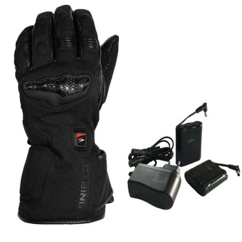 Gants moto chauffants Gerbing XTREME DEFENDER TEX + Kit 2 batteries/chargeur Gerbing 12V 2500 mAh