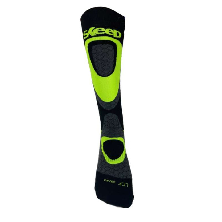 Skeed SPA 2 Motorcycle Socks Black/Yellow Fluo