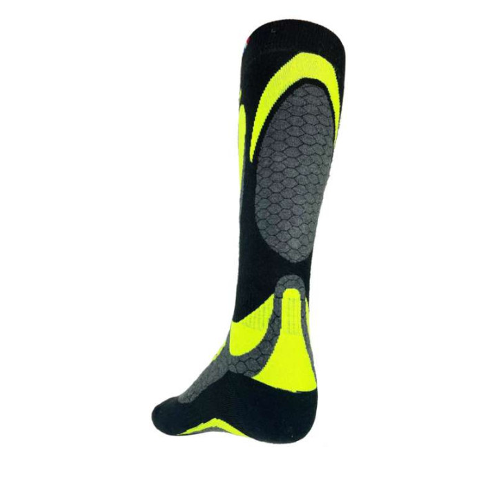 Skeed SPA 2 Motorcycle Socks Black/Yellow Fluo