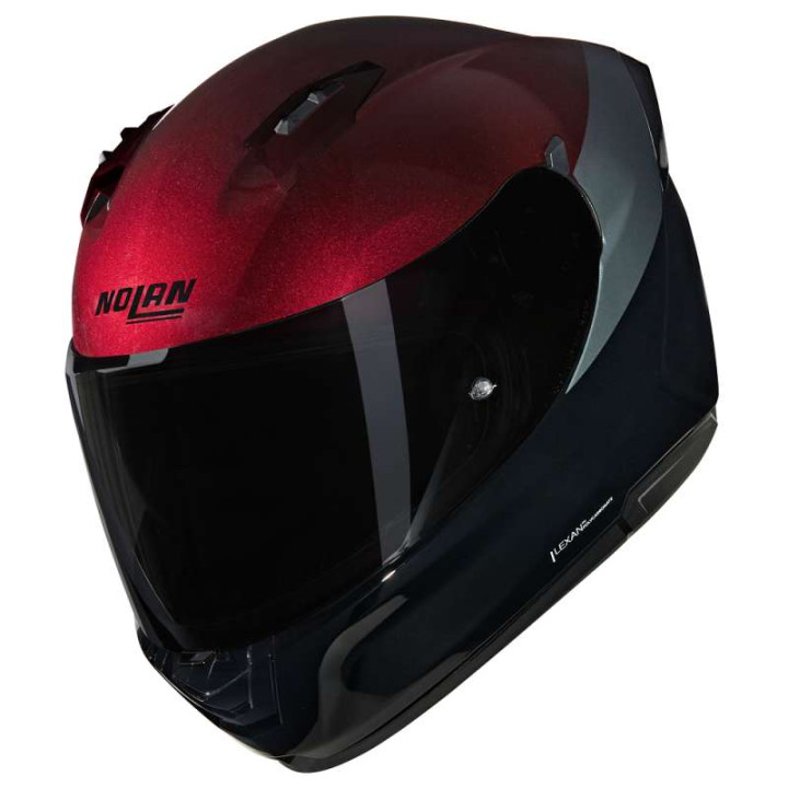 Motorcycle helmet Nolan N60-6 VERNICIATURA SPECIALE Nero/Rosso Viscerale/Grigio
