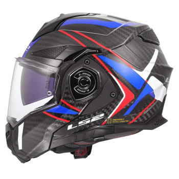 Casque moto LS2 FF901 ADVANT X CARBON FUTURE II Blanc/Bleu 22.06