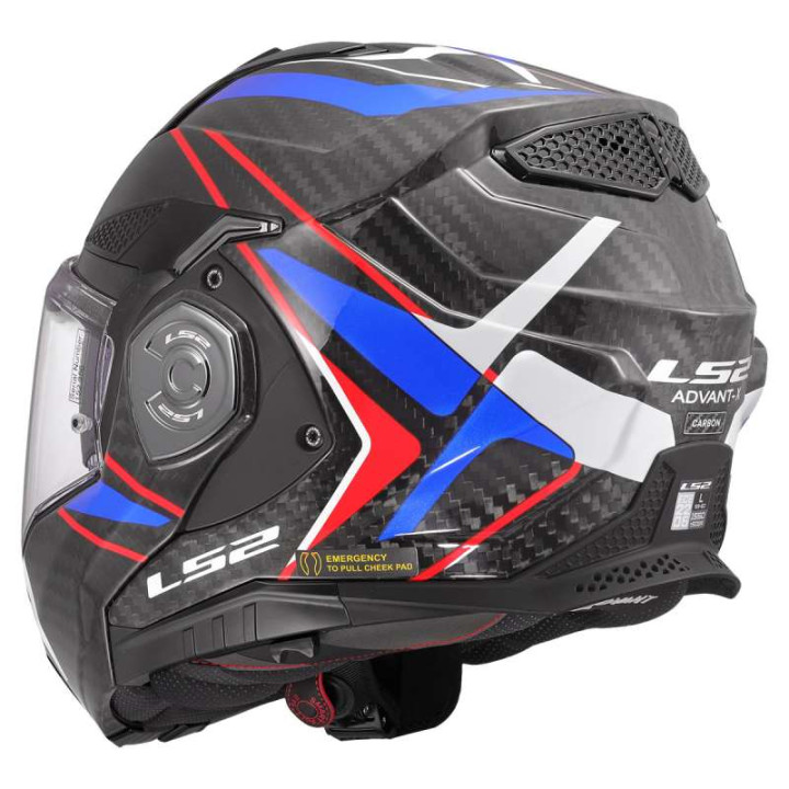Casque moto LS2 FF901 ADVANT X CARBON FUTURE II Blanc/Bleu 22.06
