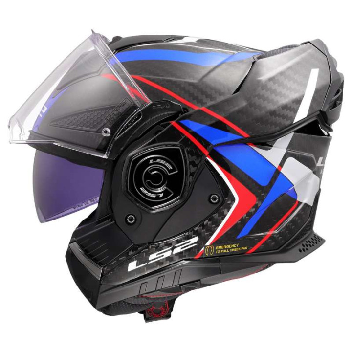 Casque moto LS2 FF901 ADVANT X CARBON FUTURE II Blanc/Bleu 22.06