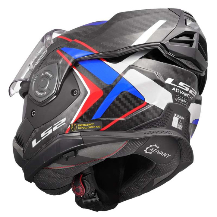 Casque moto LS2 FF901 ADVANT X CARBON FUTURE II Blanc/Bleu 22.06
