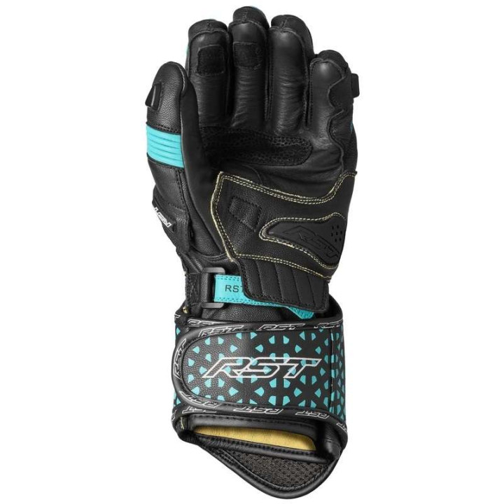 Gants moto femme RST TRACTECH EVO 4 Noir/Aqua/Gris