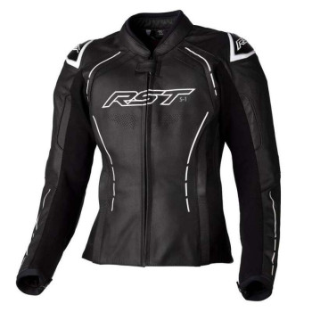 Blouson moto femme RST S-1 Cuir Noir/Blanc Blouson moto femme RST S-1 Cuir Noir/Blanc