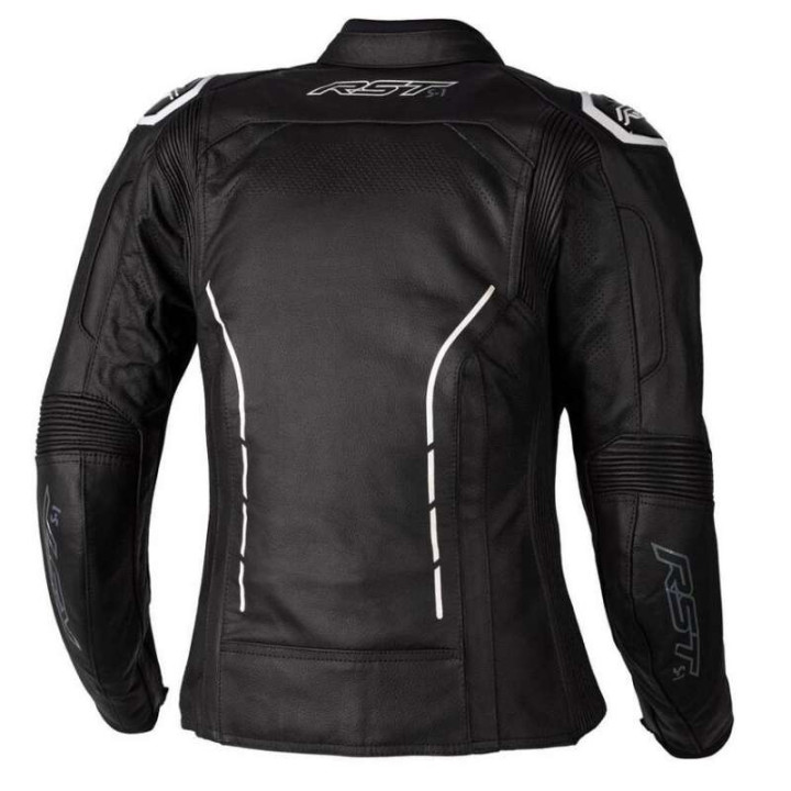 Women's RST S-1 Leather Motorcycle Jacket Black/White