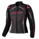 Blouson moto femme RST S-1 Cuir Noir/Rose Fluo