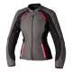 Veste moto femme RST AVA Waterproof Argent/Noir/Rose Fluo