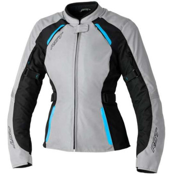 Veste moto femme RST AVA Waterproof Argent/Noir/Bleu