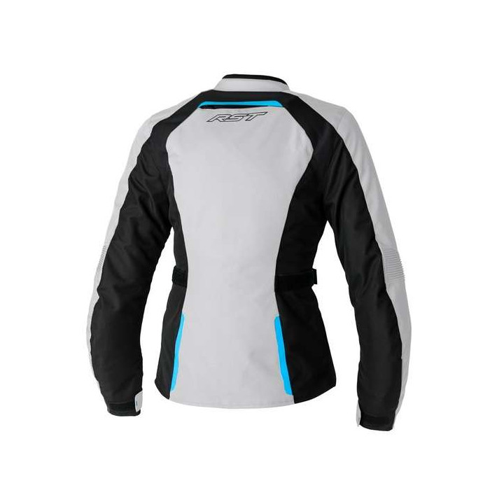 Veste moto femme RST AVA Waterproof Argent/Noir/Bleu
