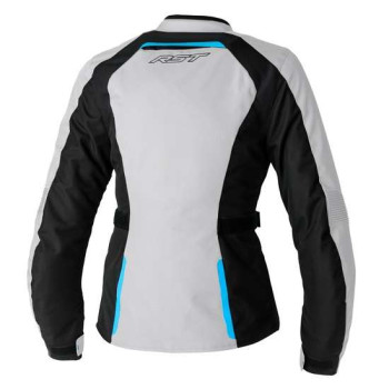 Veste moto femme RST AVA Waterproof Argent/Noir/Bleu
