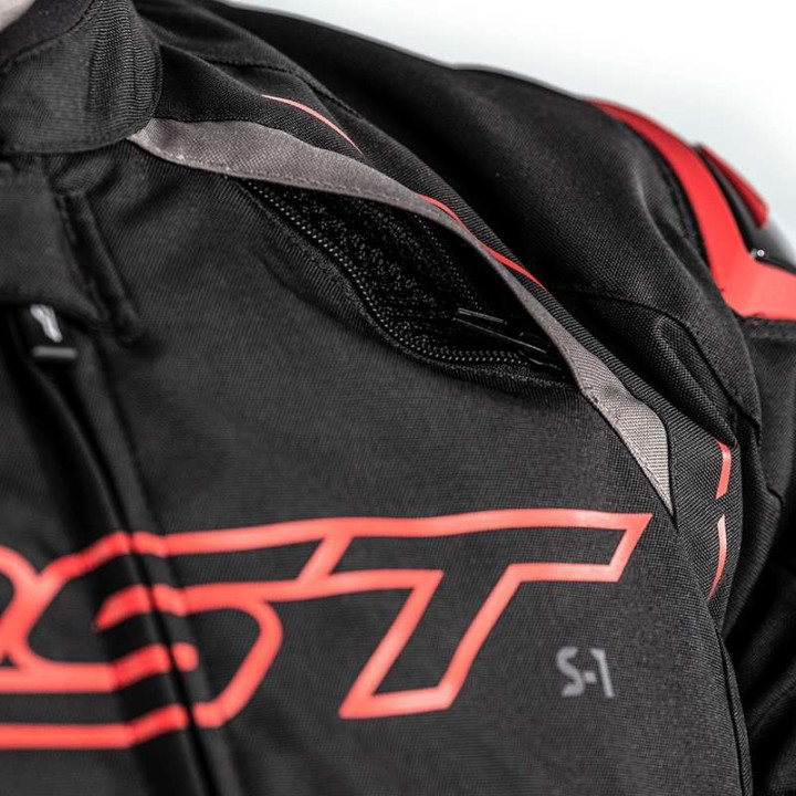 RST S-1 Textile Motorcycle Jacket Black/Grey/Red