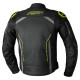 RST S-1 Leather Motorcycle Jacket Black/Fluorescent Yellow