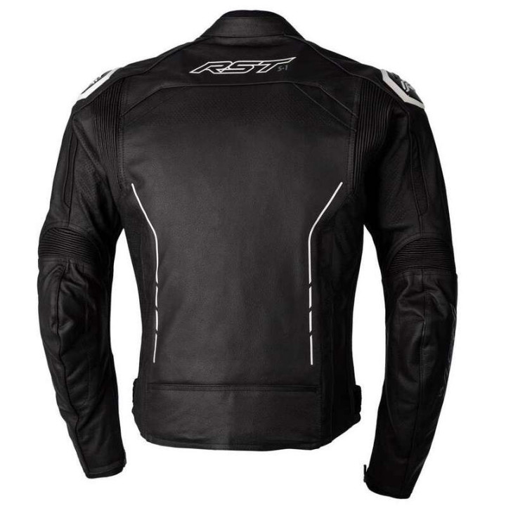 RST S-1 Leather Motorcycle Jacket Black/White