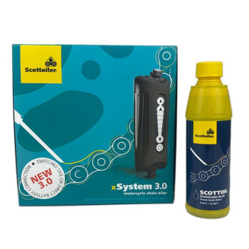 Graisseur de chaîne automatique Scottoiler xSystem 3.0 + lubrifiant bleu standard