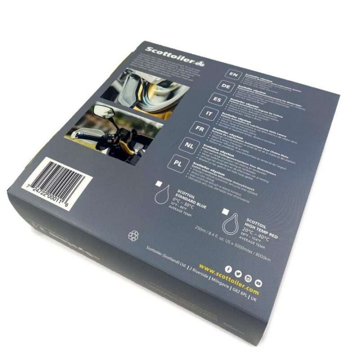 Graisseur de chaîne automatique Scottoiler eSystem 3.1 + lubrifiant vert biodégradable