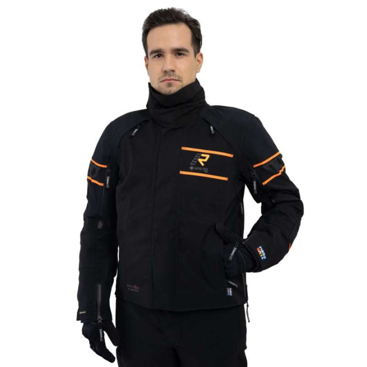 Veste moto Rukka RAPTO-R Gore-Tex 3 couches Noir/Orange