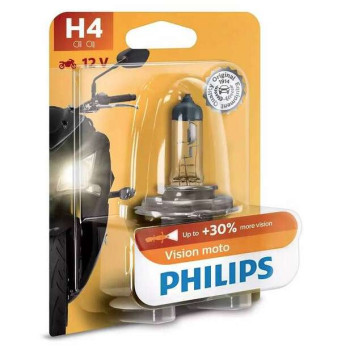 Ampoule phare Philips Vision Moto +30% H4 12V 60/55W P43T-38 Ampoule phare Philips Vision Moto +30% H4 12V 60/55W P43T-38