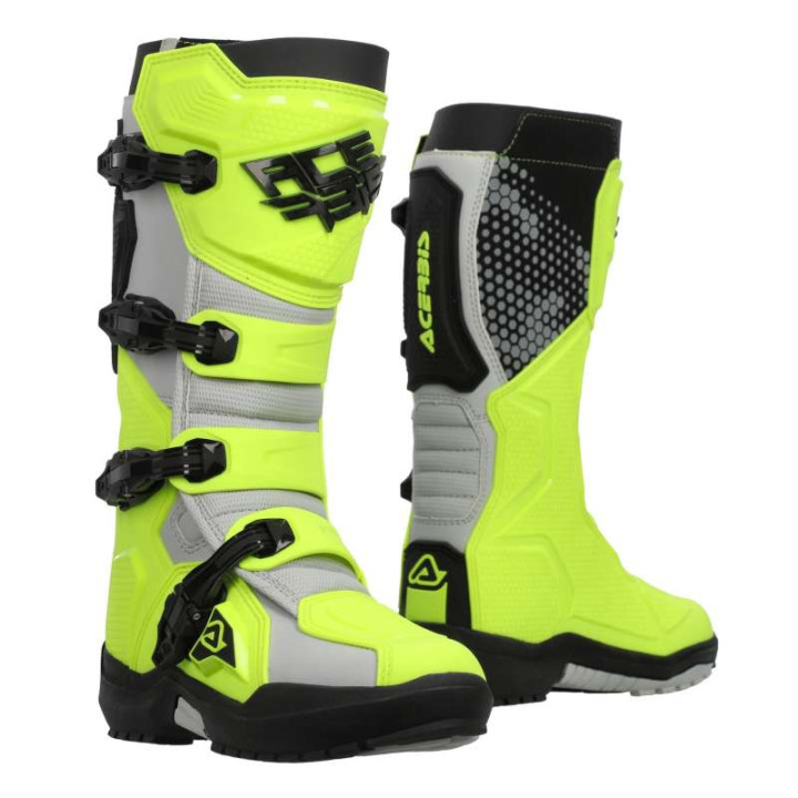 Acerbis ARTIGLIO Motorcycle Boots Fluo Yellow/White
