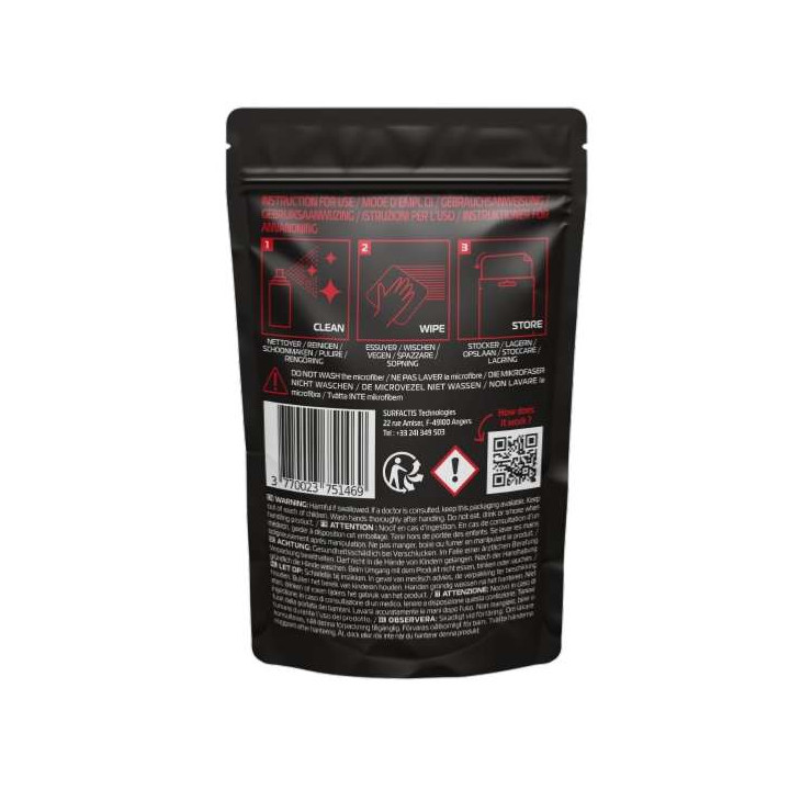 Lingette microfibre antibuée réutilisable VISIOFOG