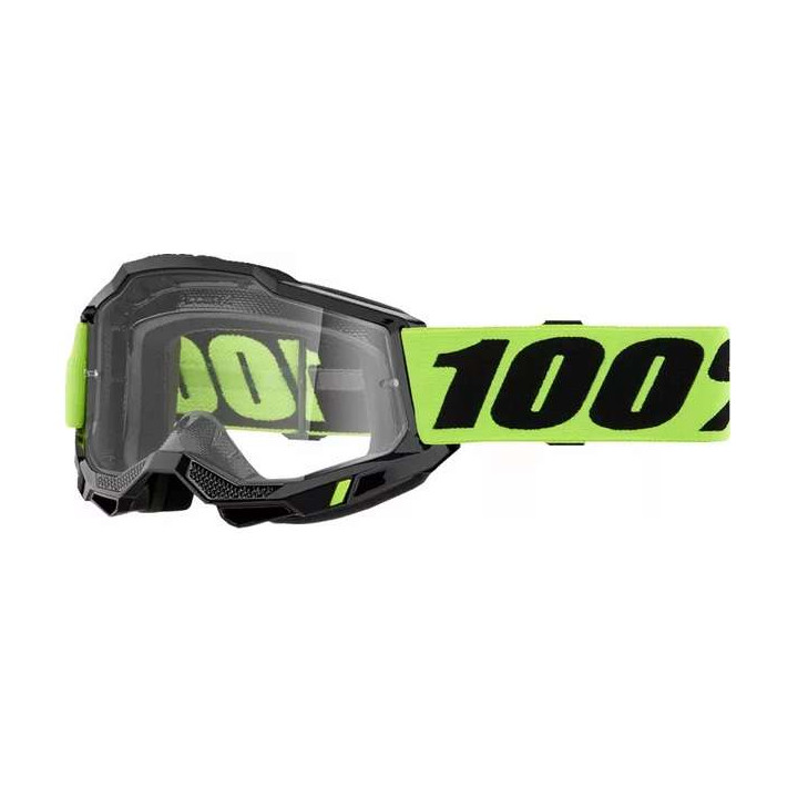 Masque moto 100% ACCURI 2 NEON YELLOW CLEAR Masque moto 100% ACCURI 2 NEON YELLOW CLEAR