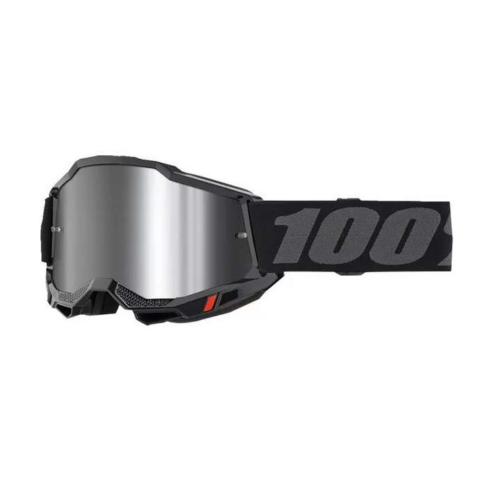 100% ACCURI 2 BLACK IRIDIUM SILVER motorcycle mask